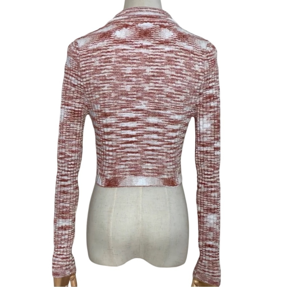 Urban Outfitters Ty Chenille Space Dye Half-Zip Crop Top Size S - Picture 9 of 17